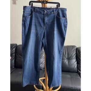 Women's Plus Size 22 Falls Creek Cropped Straight Stretch Denim Jeans